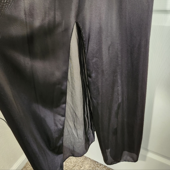 VTG 70s Black Long Nightgown Lace Bodice Whimsygoth Size Small - Picture 4 of 5